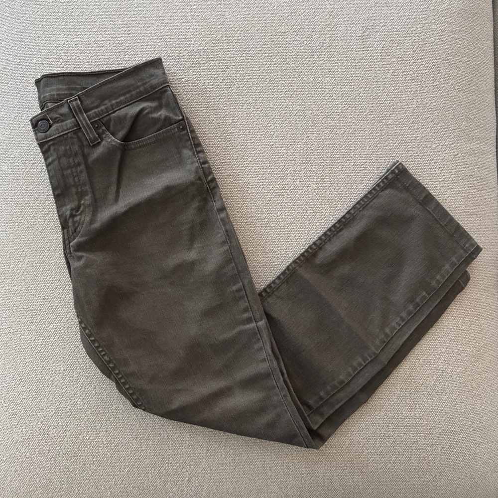 Mens Levi’s 511 Gray/Green Waxed Slim Fit Jeans Size 30x29